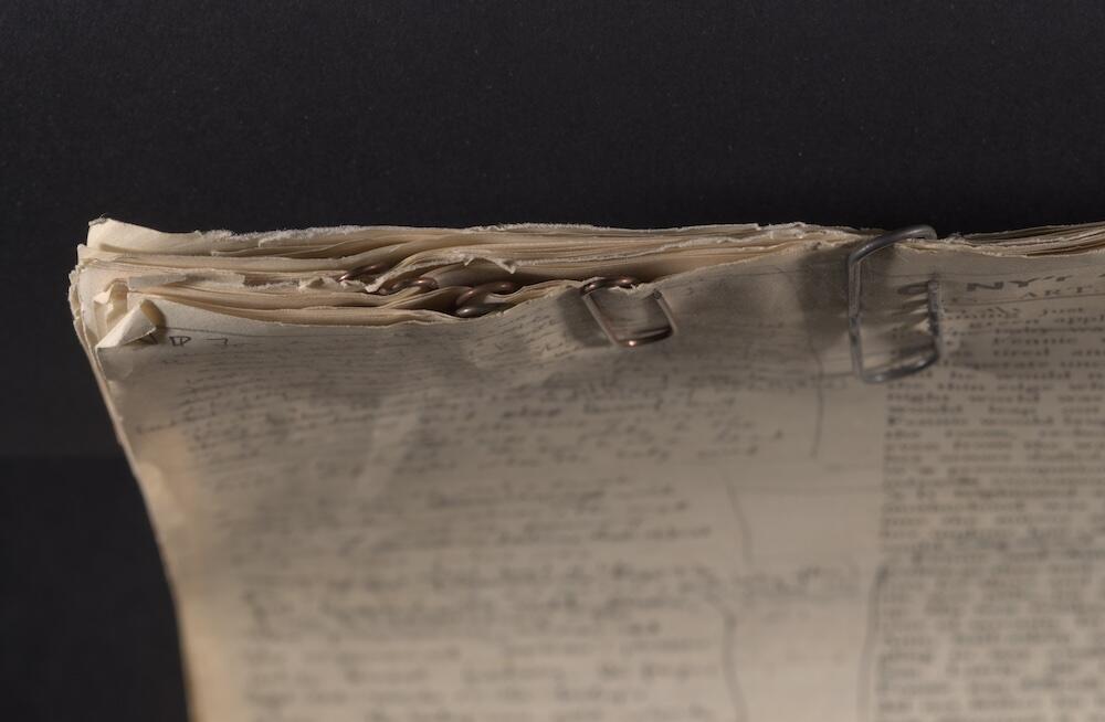 Brodkey writings held together with paper clips