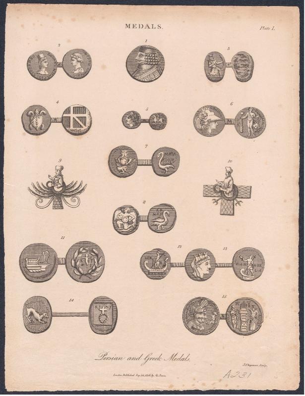 Engravings of various medals