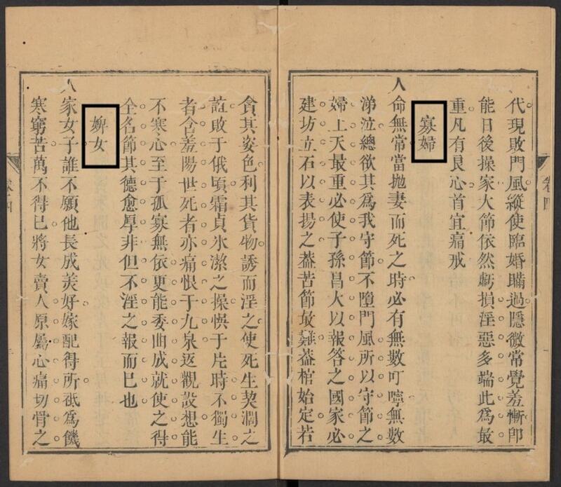 Full-page spread with the categories of “Widows” and “Indentured Maidservants” highlighted.